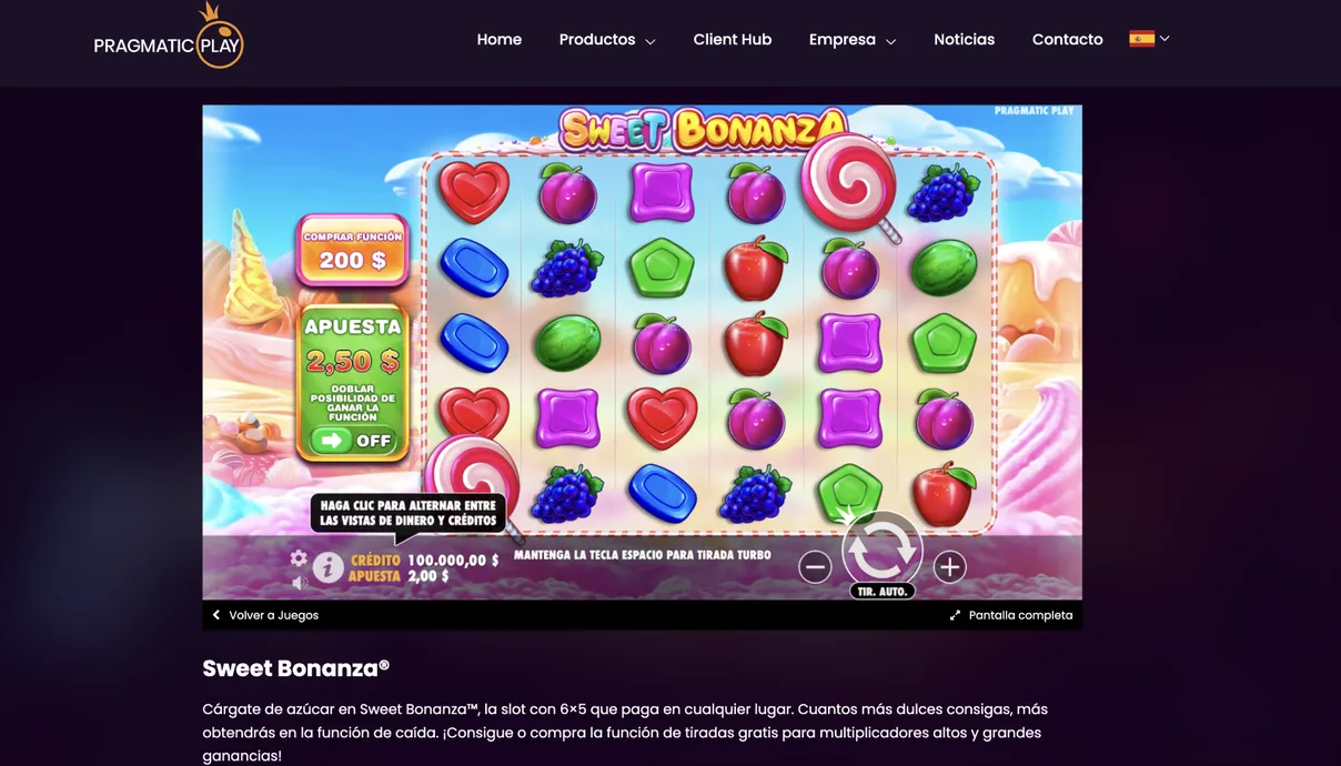 El sitio oficial de Pragmatic Play es la forma más confiable de jugar la demo de Sweet Bonanza. El sitio oficial de Pragmatic Play es la forma más confiable de jugar la demo de Sweet Bonanza.